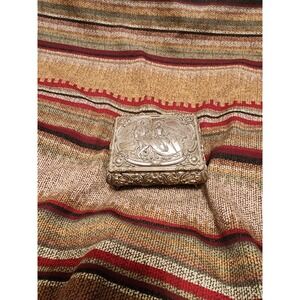 Vintage Metal Repousse Trinket Box.